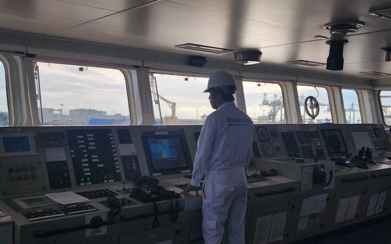 wheelhouse engineer performing maintenance
